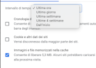 Chrome Periodo cancellazione dati